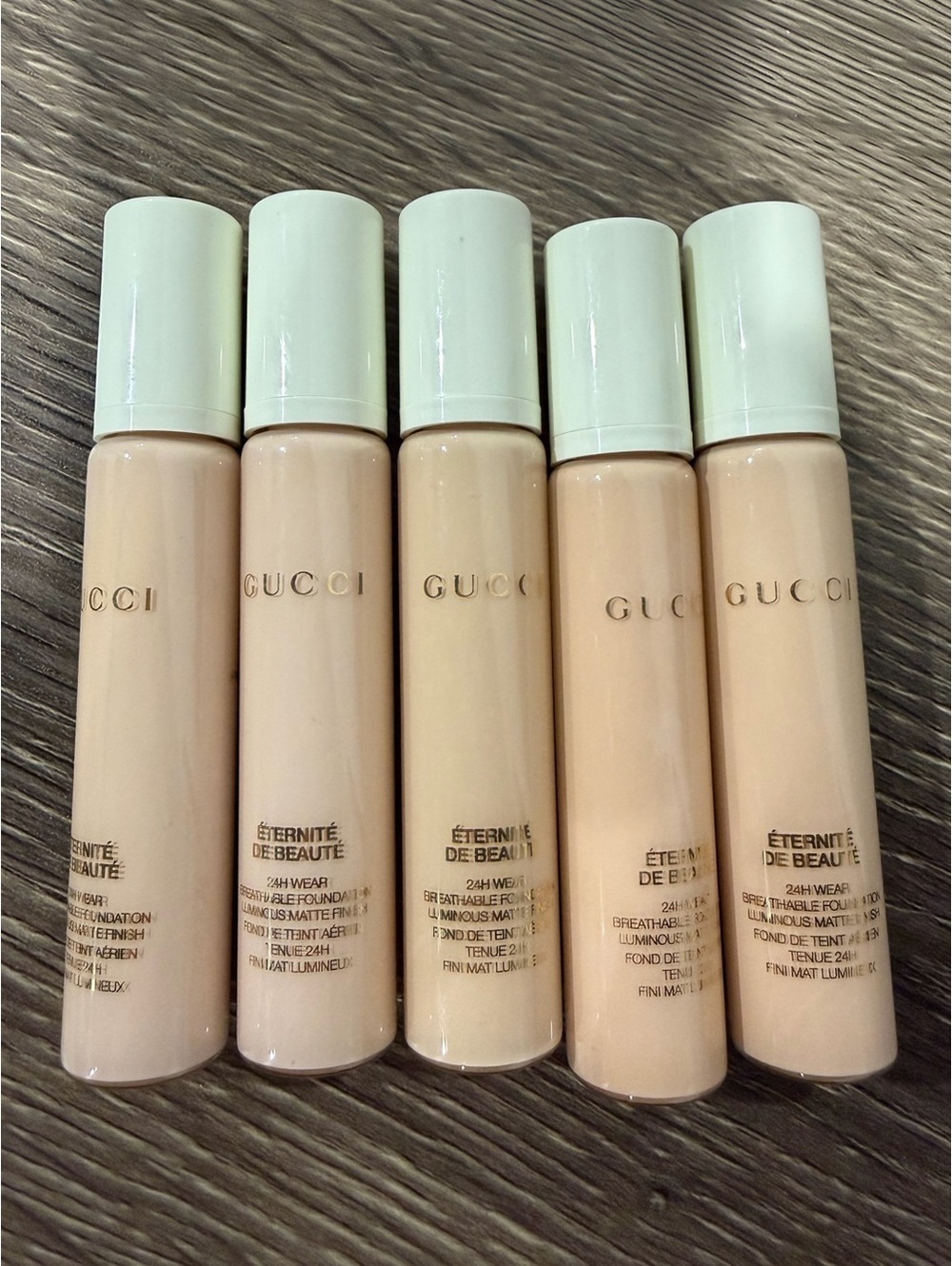 5 x Gucci 24H Wear Breathable Foundation Testers NEW
